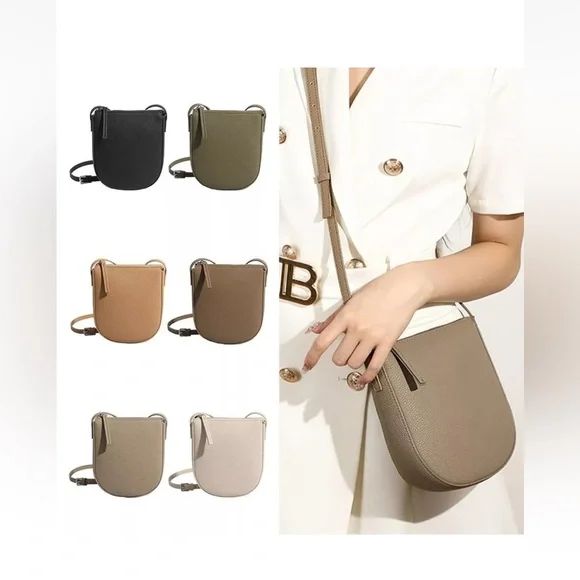 Leather Crossbody Bag Messenger Bag  Women Handbag Gray Brand New - Picture 8 of 13